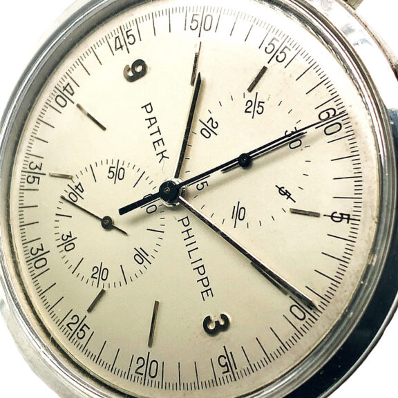 Swiss stainless steel pocket watch with chronograph Circa 1966 Swiss stainless steel pocket watch with chronograph Circa 1966