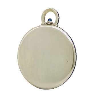 Flat Swiss pocket watch in a platinum sapphire-set case Circa 1926