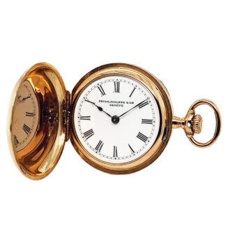 Small Swiss gold lady's hunting cased pocket watch Circa 1898