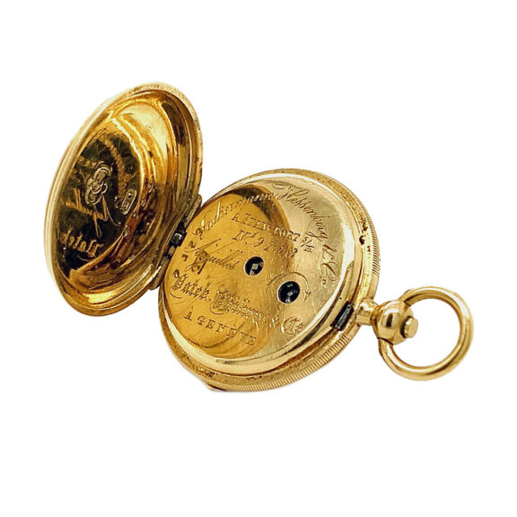 Extremely rare Swiss gold miniature pocket watch Circa 1854 Extremely rare Swiss gold miniature pocket watch Circa 1854
