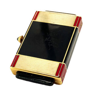 Rare French Art Deco gold enamel handbag watch Circa 1929