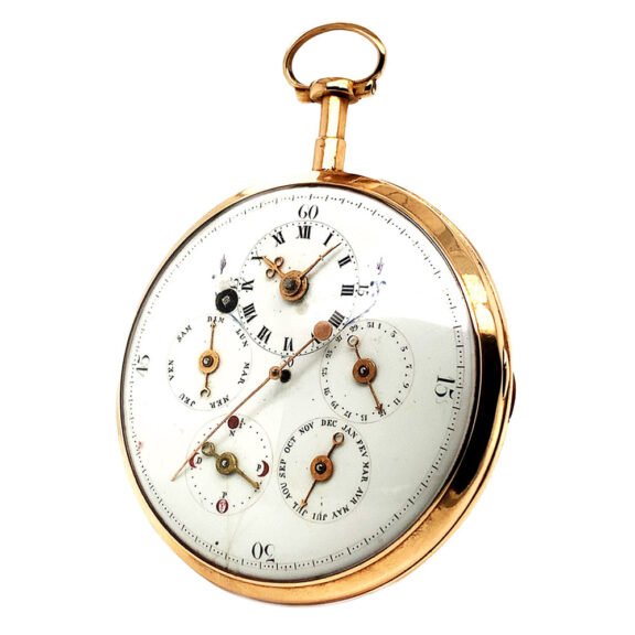 English watch with full calendar and centre seconds Circa 1800 English watch with full calendar and centre seconds Circa 1800