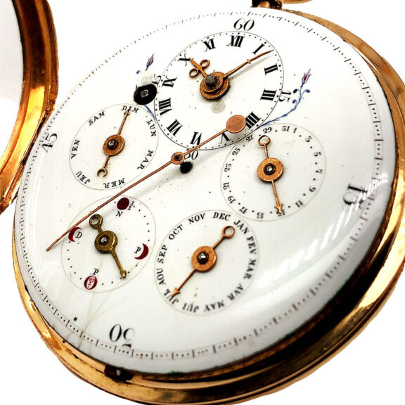 English watch with full calendar and centre seconds Circa 1800 English watch with full calendar and centre seconds Circa 1800