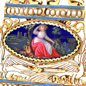 Impressive Swiss gold and enamel verge pocket watch Circa 1800