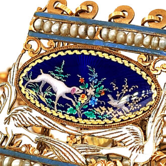 Impressive Swiss gold and enamel verge pocket watch Circa 1800