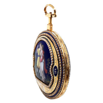 Impressive Swiss gold and enamel verge pocket watch Circa 1800
