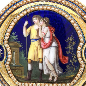 Impressive Swiss gold and enamel verge pocket watch Circa 1800