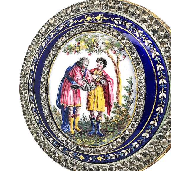 French gemstone set enamel watch with date display Circa 1800 French gemstone set enamel watch with date display Circa 1800