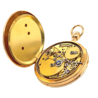 Swiss gold musical and quarter repeating pocket watch Circa 1840