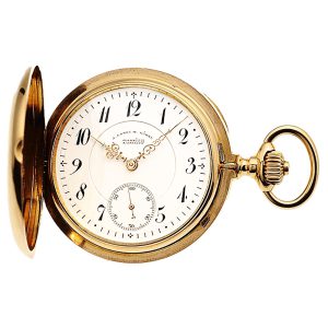 German gold hunting cased pocket watch in quality 1A Circa 1897