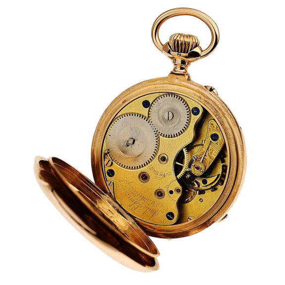 Rare German gold open faced pocket watch Circa 1887 Rare German gold open faced pocket watch Circa 1887
