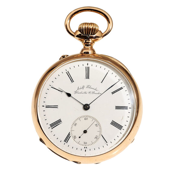 Rare German gold open faced pocket watch Circa 1887