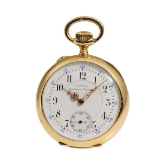 German diamond and emerald-set gold pocket watch Circa 1900