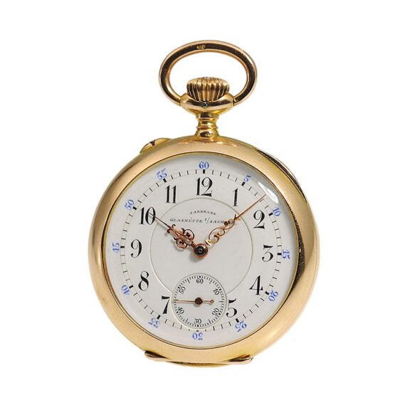 German diamond and emerald-set gold pocket watch Circa 1900 German diamond and emerald-set gold pocket watch Circa 1900