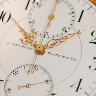 Heavy German gold chronograph watch with register Circa 1905