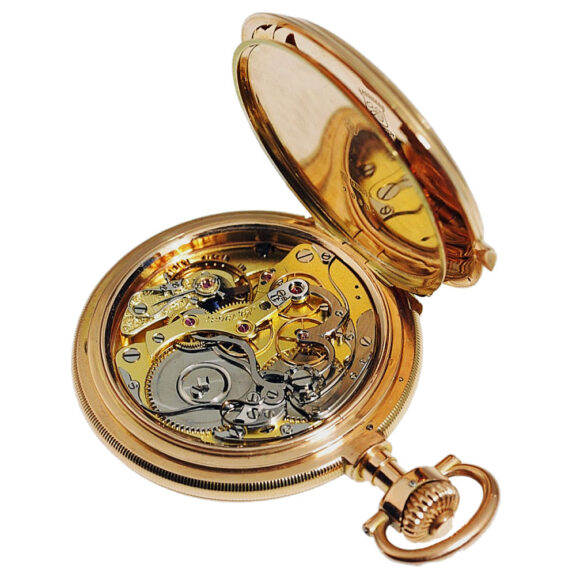 Heavy German gold chronograph watch with register Circa 1905 Heavy German gold chronograph watch with register Circa 1905