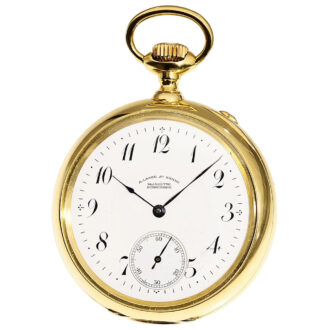 German pocket watch with 52.5 minute carousel regulator Circa 1905