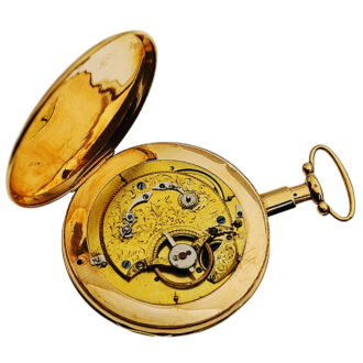 French gold quarter repeating verge Jacquemart Circa 1820
