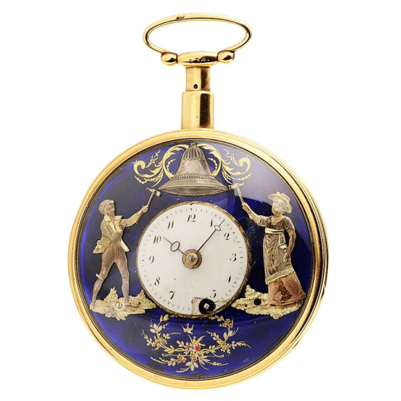 French gold quarter repeating verge Jacquemart Circa 1820