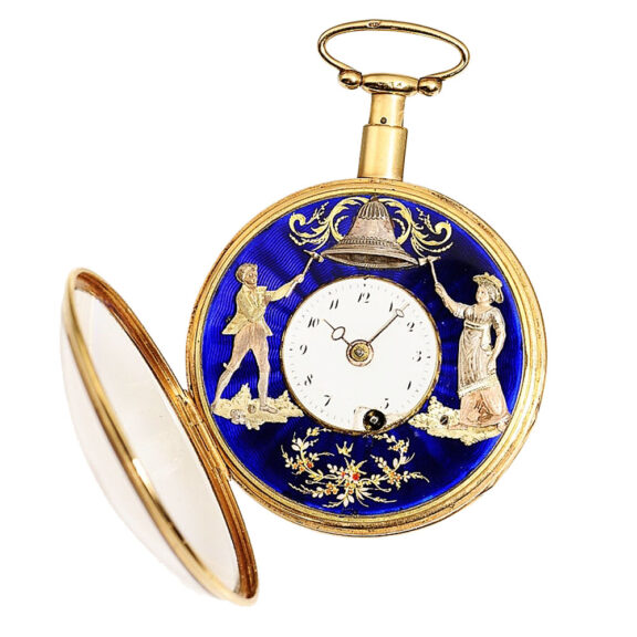 French gold quarter repeating verge Jacquemart Circa 1820 French gold quarter repeating verge Jacquemart Circa 1820