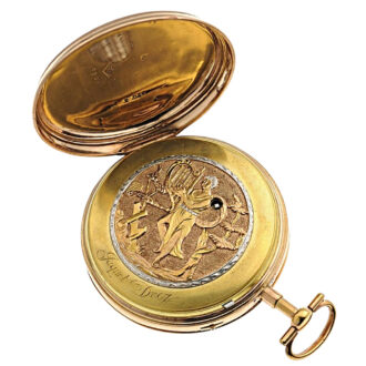 Rare Swiss gold verge Knife Grinder automaton Circa 1780