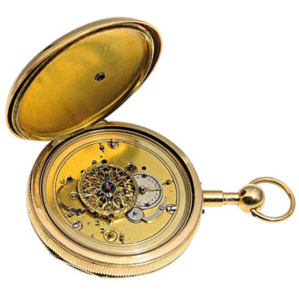 French 18k gold quarter repeating automaton watch Circa 1810