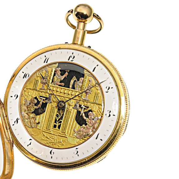 French 18k gold quarter repeating automaton watch Circa 1810 French 18k gold quarter repeating automaton watch Circa 1810