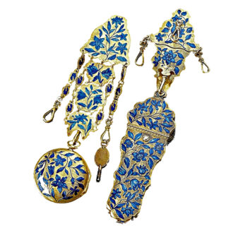English gold watch with two corresponding chatelaines Circa 1737