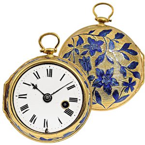 English gold watch with two corresponding chatelaines Circa 1737