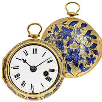 English gold watch with two corresponding chatelaines Circa 1737