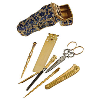 English gold watch with two corresponding chatelaines Circa 1737