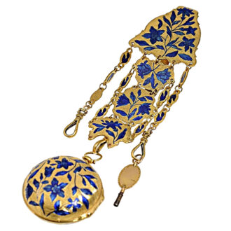 English gold watch with two corresponding chatelaines Circa 1737