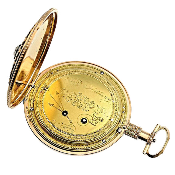 English gold enamel pocket watch of museum quality Circa 1790 English gold enamel pocket watch of museum quality Circa 1790