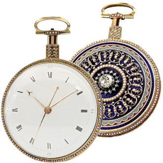 English gold enamel pocket watch of museum quality Circa 1790