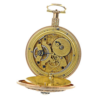English gold enamel pocket watch of museum quality Circa 1790
