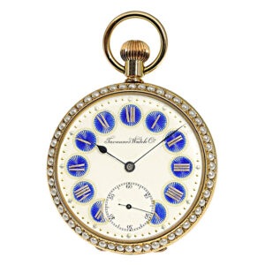 Swiss gilded silver, enamel and pearl set lever watch Circa 1890