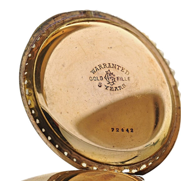 Swiss gilded silver, enamel and pearl set lever watch Circa 1890 Swiss gilded silver, enamel and pearl set lever watch Circa 1890