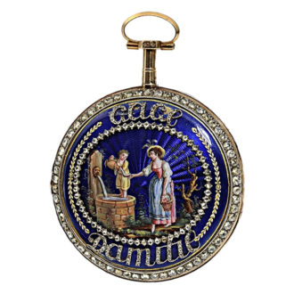 French gold, enamel and paste stone-set verge watch Circa 1770 French gold, enamel and paste stone-set verge watch Circa 1770