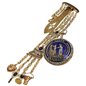 French gold, enamel and paste stone-set verge watch Circa 1770 French gold, enamel and paste stone-set verge watch Circa 1770