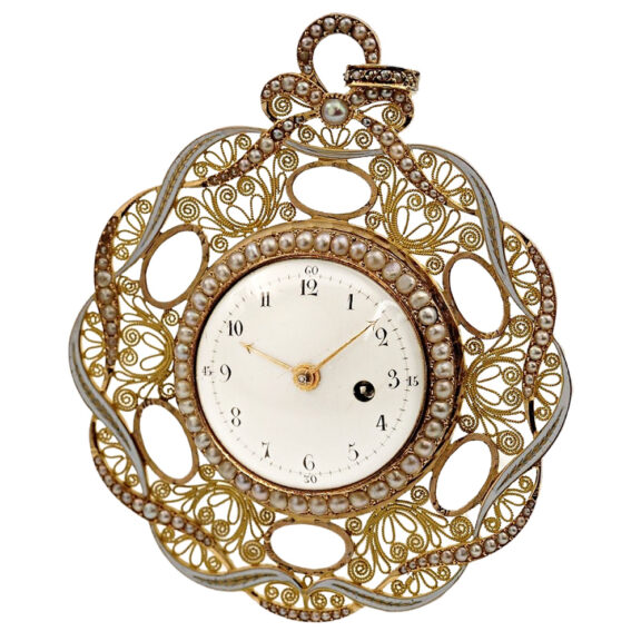 Swiss pendant watch decorated with enamel painting Circa 1800 Swiss pendant watch decorated with enamel painting Circa 1800