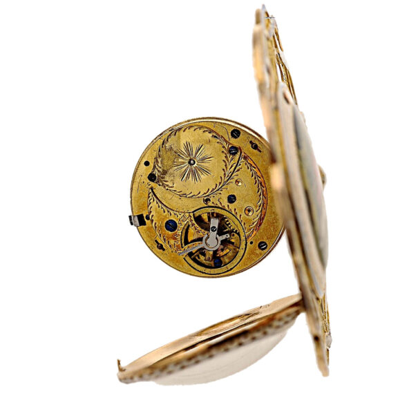 Swiss pendant watch decorated with enamel painting Circa 1800 Swiss pendant watch decorated with enamel painting Circa 1800
