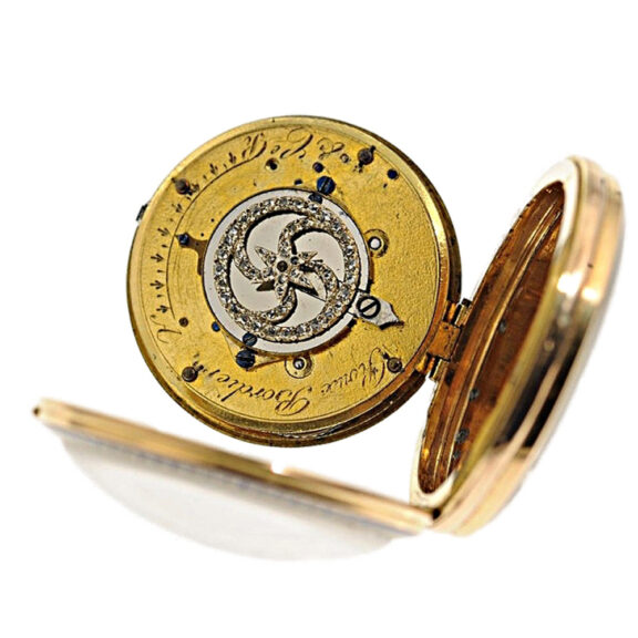 Swiss watch with visible paste stone-set balance Circa 1800 Swiss watch with visible paste stone-set balance Circa 1800