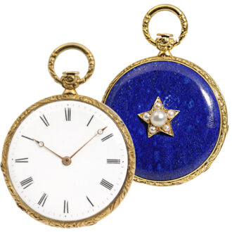 French lady's pendant watch with matching gold chatelaine Circa 1810