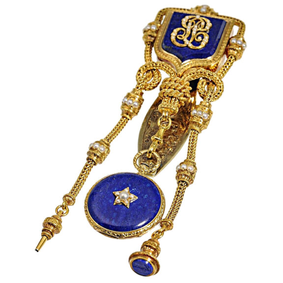 French lady's pendant watch with matching gold chatelaine Circa 1810 French lady's pendant watch with matching gold chatelaine Circa 1810