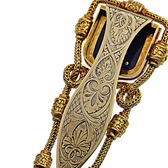 French lady's pendant watch with matching gold chatelaine Circa 1810 French lady's pendant watch with matching gold chatelaine Circa 1810
