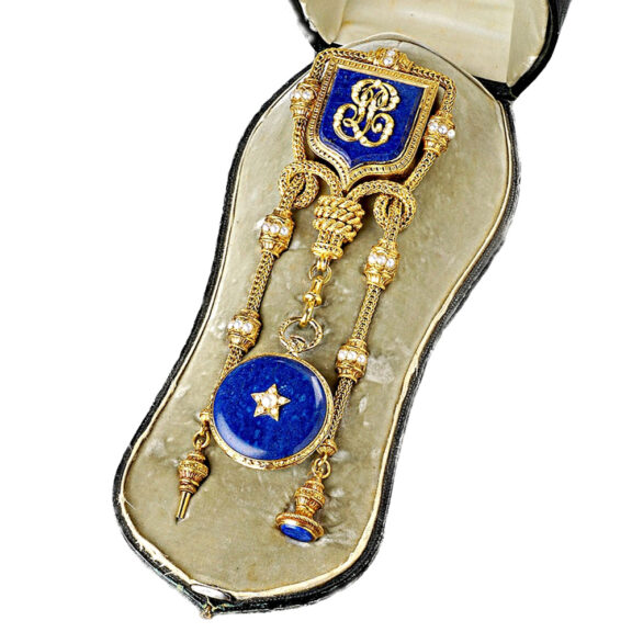 French lady's pendant watch with matching gold chatelaine Circa 1810 French lady's pendant watch with matching gold chatelaine Circa 1810