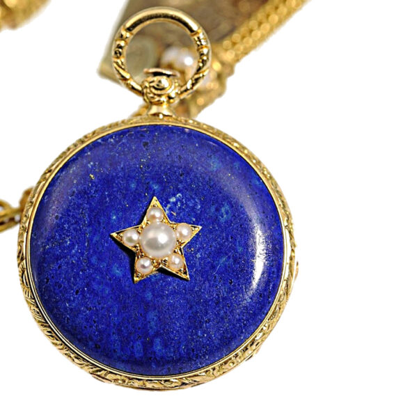 French lady's pendant watch with matching gold chatelaine Circa 1810 French lady's pendant watch with matching gold chatelaine Circa 1810