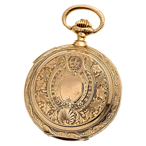 Swiss gold erotic repeating hunting cased watch Circa 1880 Swiss gold erotic repeating hunting cased watch Circa 1880