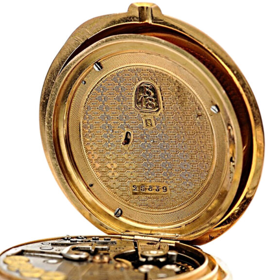 Swiss gold erotic repeating hunting cased watch Circa 1880 Swiss gold erotic repeating hunting cased watch Circa 1880