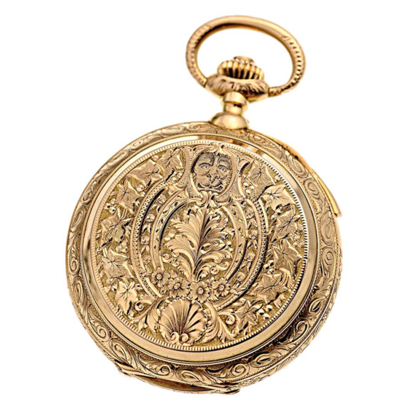 Swiss gold erotic repeating hunting cased watch Circa 1880 Swiss gold erotic repeating hunting cased watch Circa 1880
